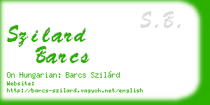 szilard barcs business card