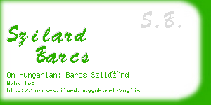 szilard barcs business card